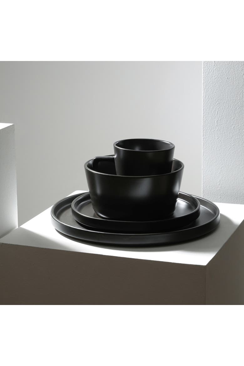 Celina Stoneware 32-Piece Dinnerware Set, Alternate, color, Black Matte