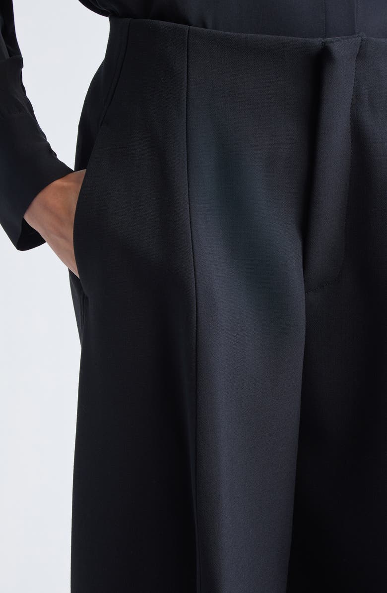 Victoria Beckham Sculptural Leg Virgin Wool Trousers, Alternate, color, Black