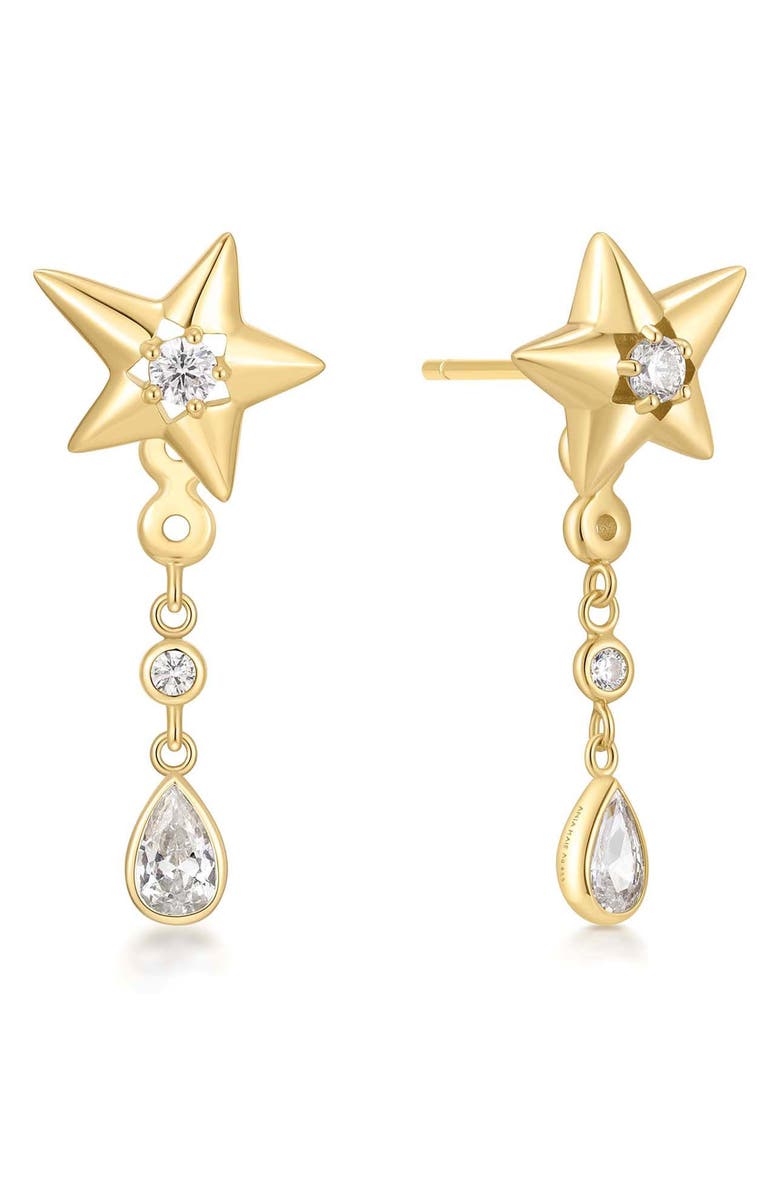ANIA HAIE Sparkling Star Jacket Earrings, Main, color, Shiny Gold