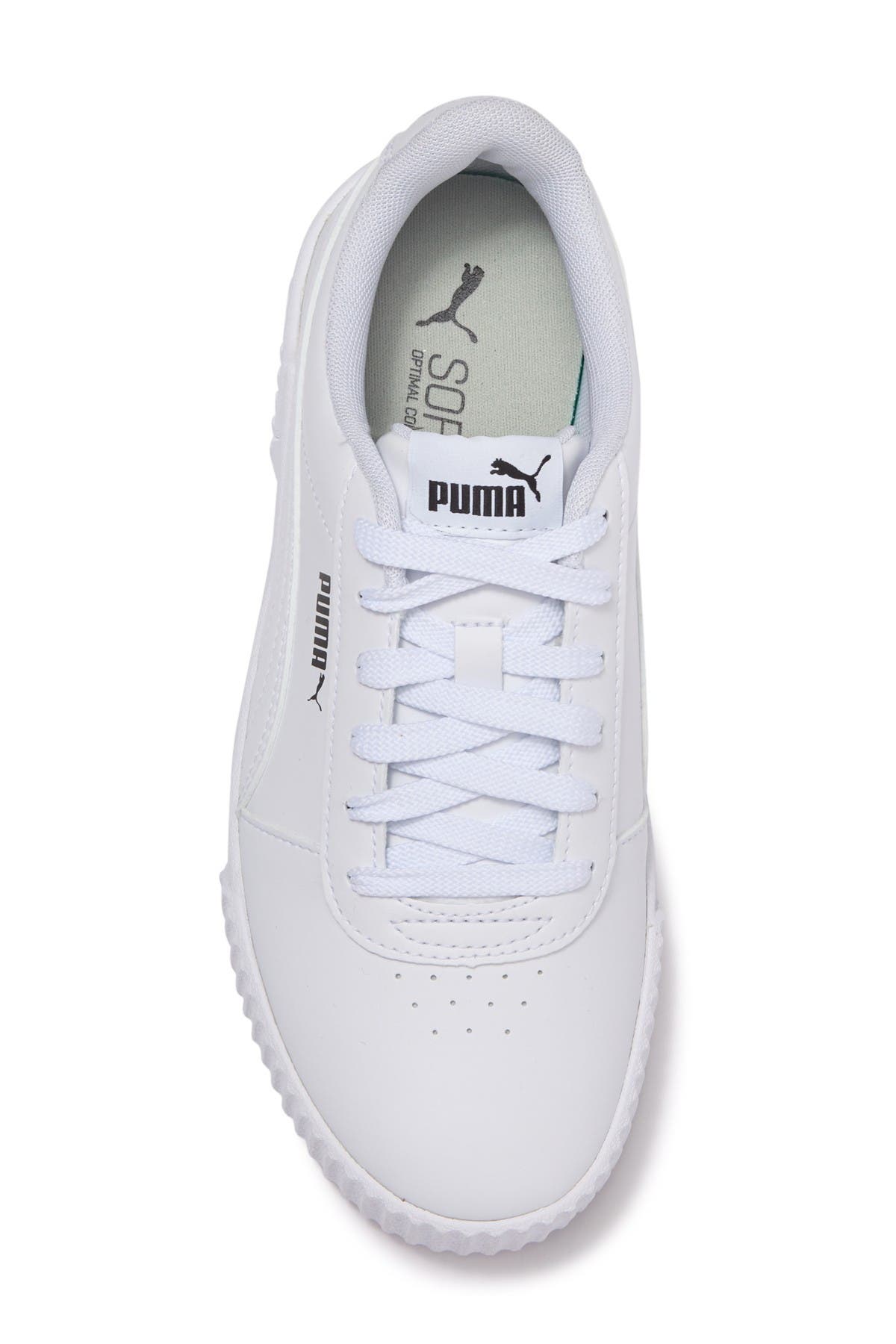 PUMA Carina Leather Platform Sneaker, Alternate, color, Puma White-Puma White