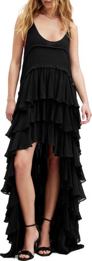 burgundy tiered maxi dress VELVET WISHES (magenta)