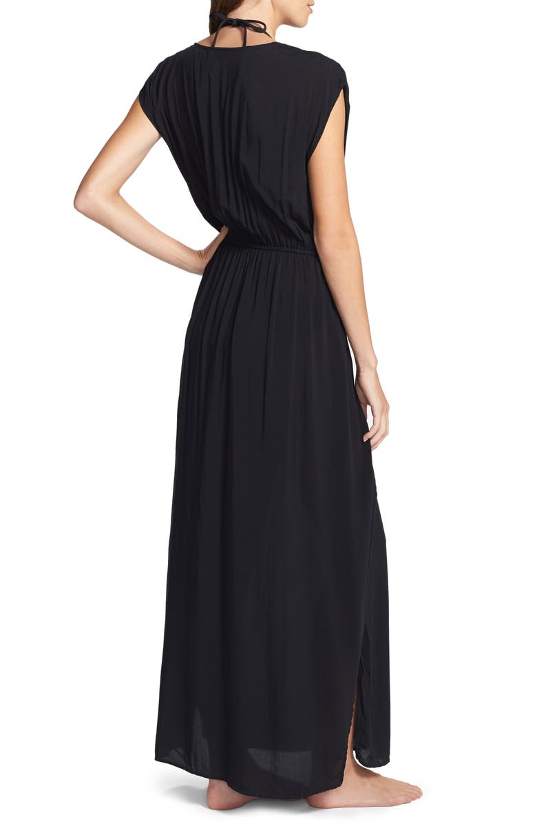 Elan Deep V-Neck Cover-Up Maxi Dress, Alternate, color, 