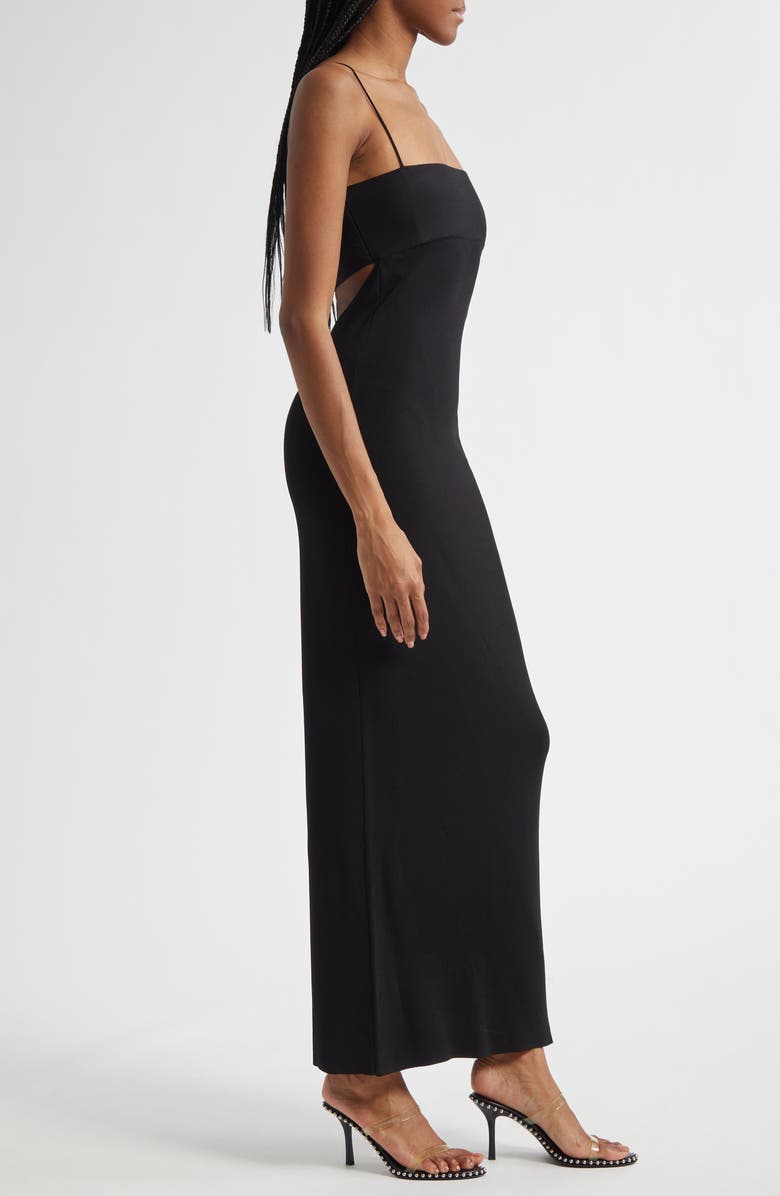 Alexander Wang Logo Jacquard Maxi Slipdress, Alternate, color, Black