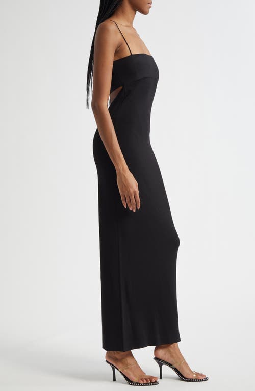 Alexander Wang Logo Jacquard Maxi Slipdress In Black