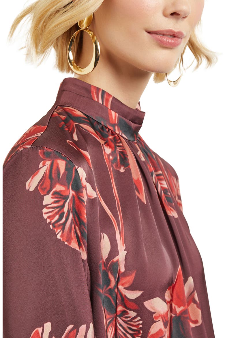 Floral Long Sleeve Blouse, Alternate, color, MAHOGANY/CLASSIC RED/VENETIAN