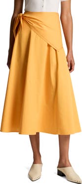 Vince Scarf Tie Midi Skirt