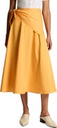 Vince Scarf Tie Midi Skirt