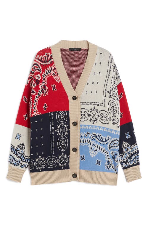 Weekend Max Mara Baobab Mixed Print Cotton Cardigan In Multi