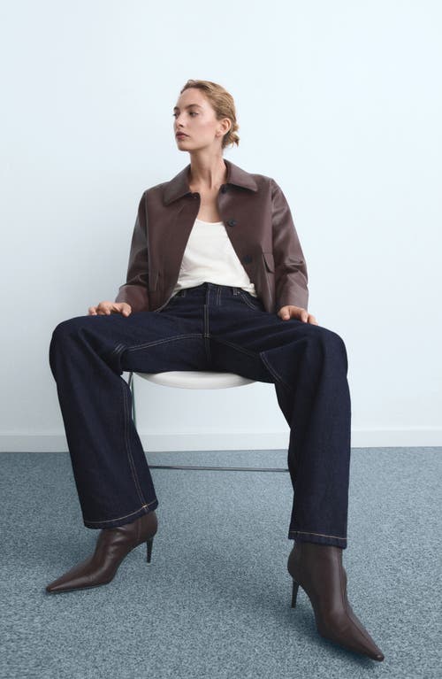Mango Violeta High Waist Flare Leg Jeans In Blue