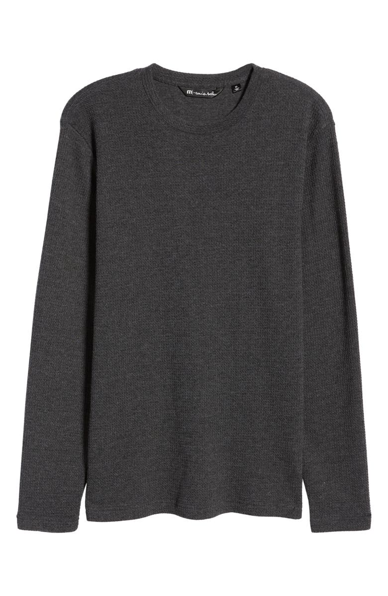 TravisMathew Cloud Waffle Crewneck Tee, Alternate, color, Charcoal
