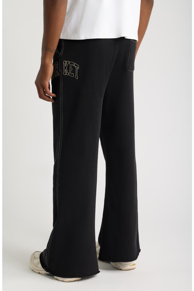 Big Stitch Open Leg Sweatpants, Alternate, color, BLACK