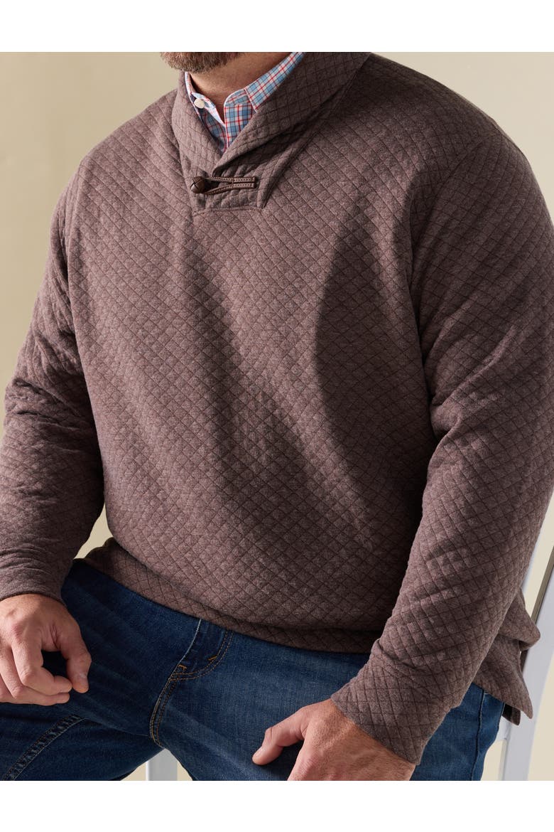 Big & Tall Quilted Sweatshirt, Alternate, color, BROWN
