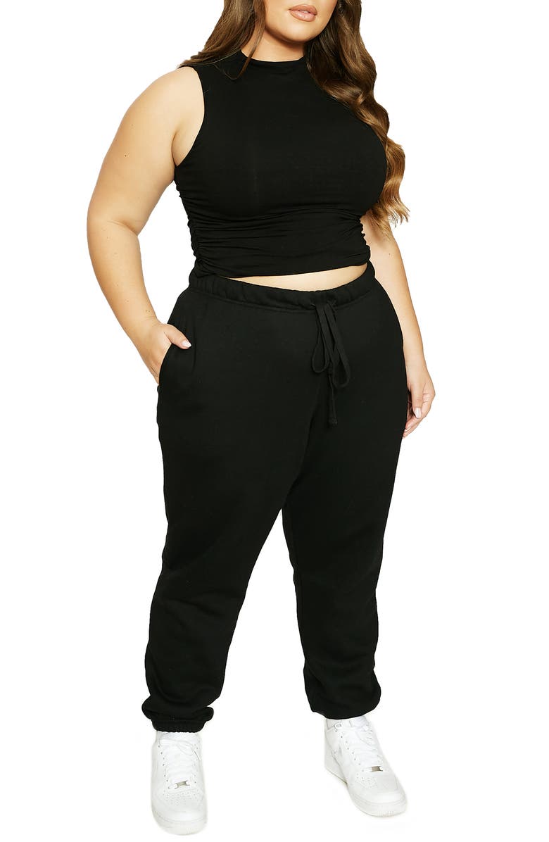 Naked Wardrobe x Lori Harvey Side Ruched Crop Tank, Alternate, color,