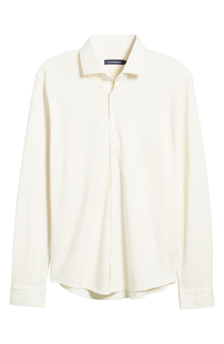 Stone Rose Slub Knit Button-Up Shirt, Alternate, color, 