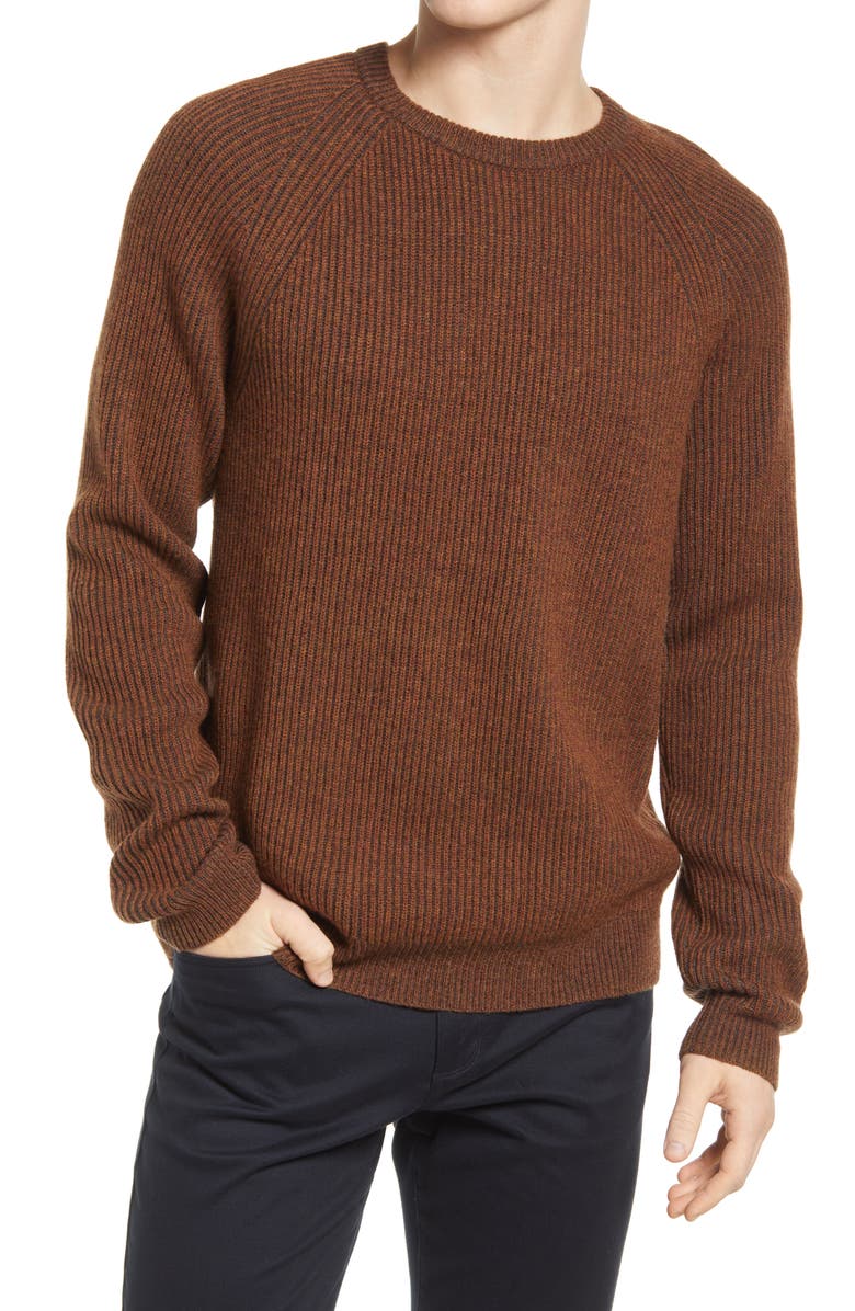 Billy Reid Fisherman Rib Crewneck Sweater, Main, color, 