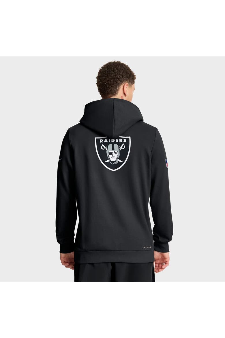 Men's Nike Black Las Vegas Raiders Sideline Standard Issue Utility Player Dri-FIT Full-Zip Hoodie, Alternate, color, Black