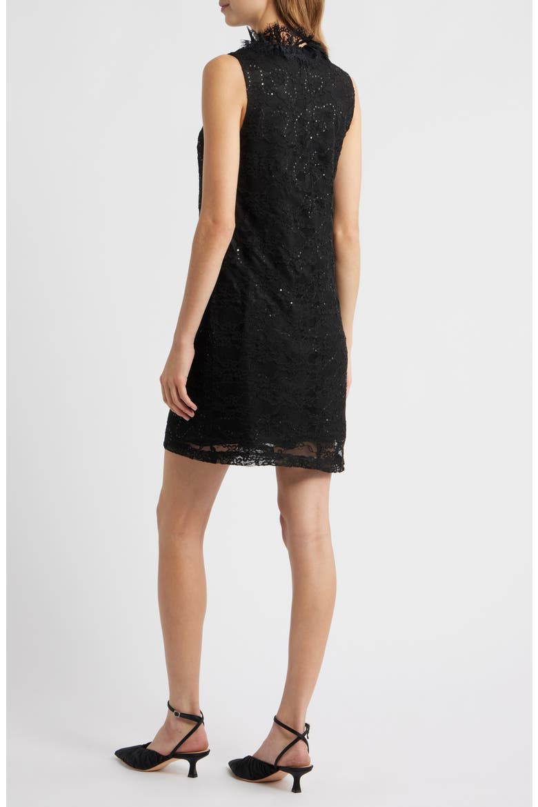 Eclipse Lace Cocktail Minidress, Alternate, color, BLACK