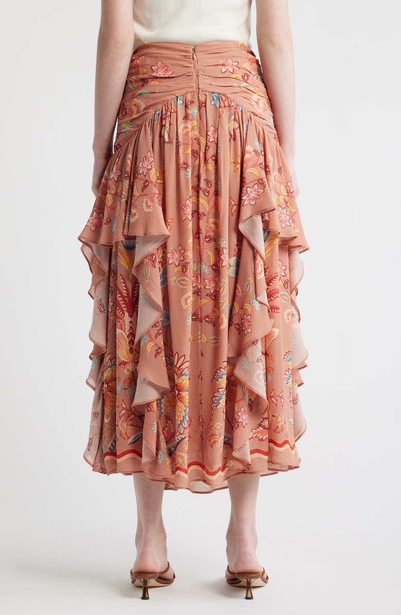 FARM Rio Boho Enhance Ruffled Maxi Skirt, Alternate, color, Boho Enchance Mocha