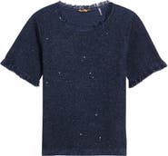 KOBI HALPERIN Kate Fringe Short Sleeve Sweater