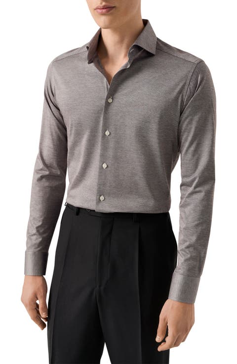 Contemporary Fit Filo Di Scozia Knit Shirt