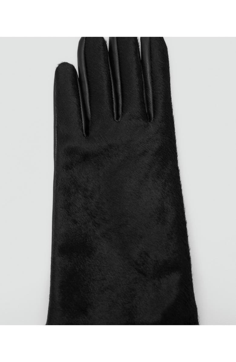 MANGO Leather & Faux Fur Reversible Gloves, Alternate, color,