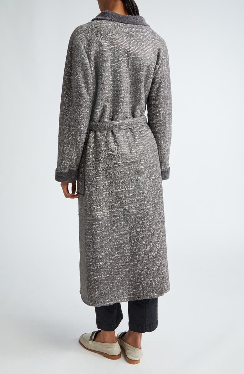 Eleventy Suede & Genuine Shearling Wrap Coat, Alternate, color,