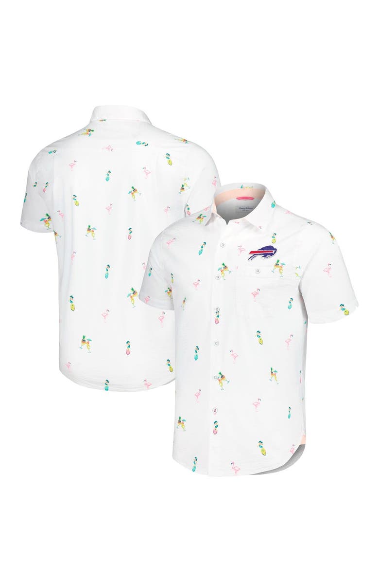 Tommy Bahama Men's Tommy Bahama White Buffalo Bills Nova Wave Flocktail Button-Up Shirt, Alternate, color, White