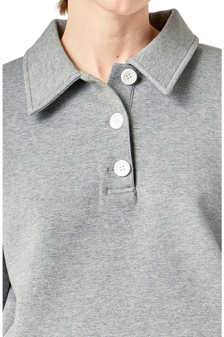 Scuba Knit Polo Sweatshirt, Alternate, color, GREY