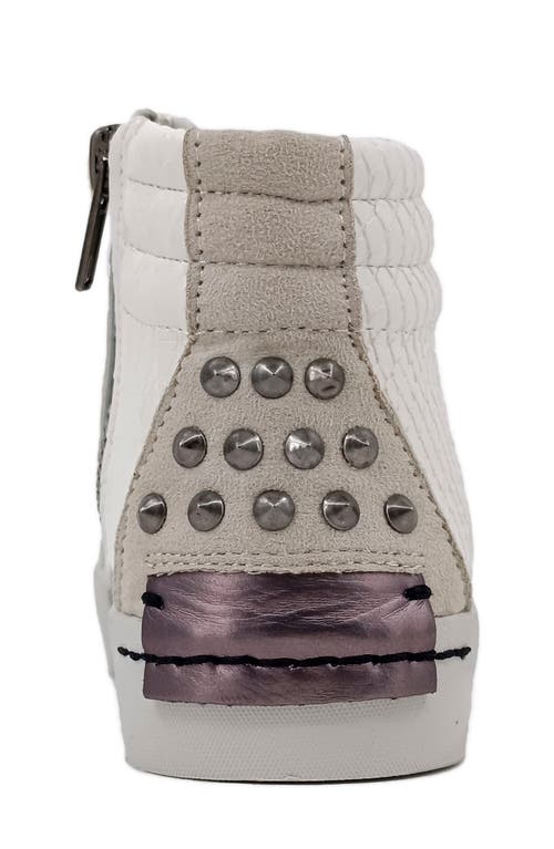 Shushop Kids' Reese Studded High Top Sneaker In White