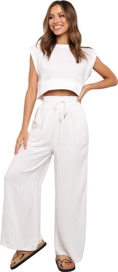 Whitley Padded Shoulder Crop Top