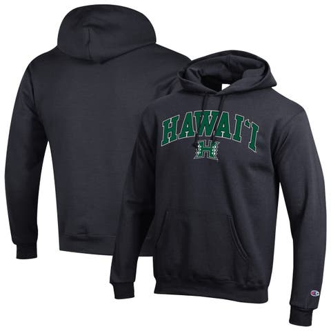 Men's Champion  Black Hawaii Rainbow Warriors Arched Logo Fleece Pullover Hoodie
