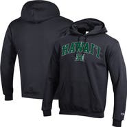 Champion Men's Champion  Black Hawaii Rainbow Warriors Arched Logo Fleece Pullover Hoodie