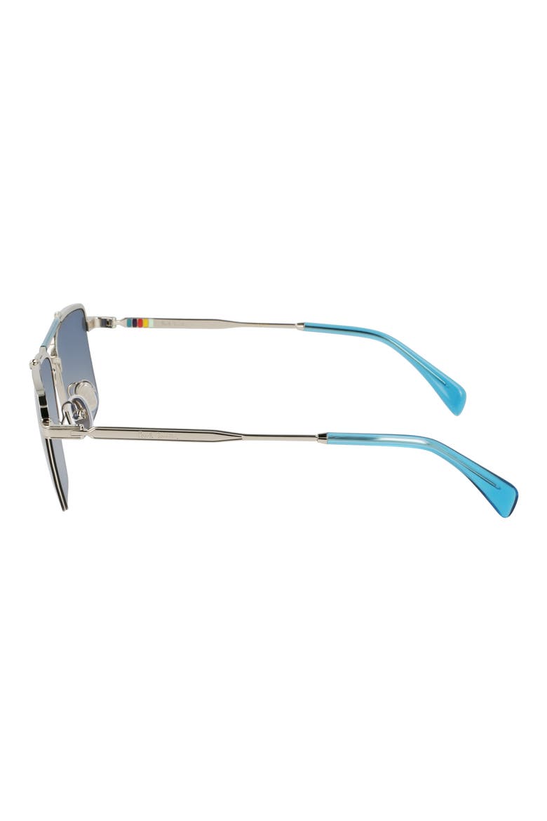 Landor 55mm Rectangular Sunglasses, Alternate, color, SILVER/ BLUE