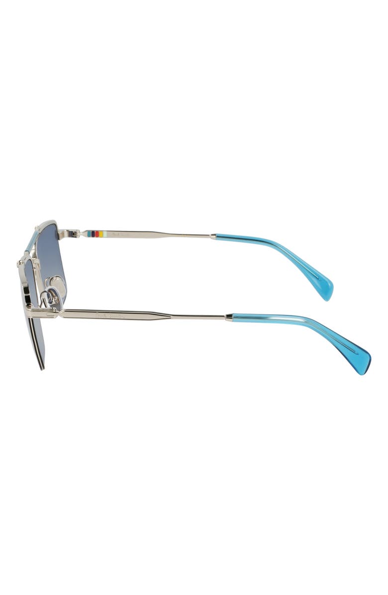 Paul Smith Landor 55mm Rectangular Sunglasses, Alternate, color, Silver/ Blue