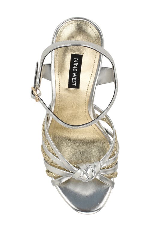 Nine West Waser Ankle Strap Platform Sandal In Silver