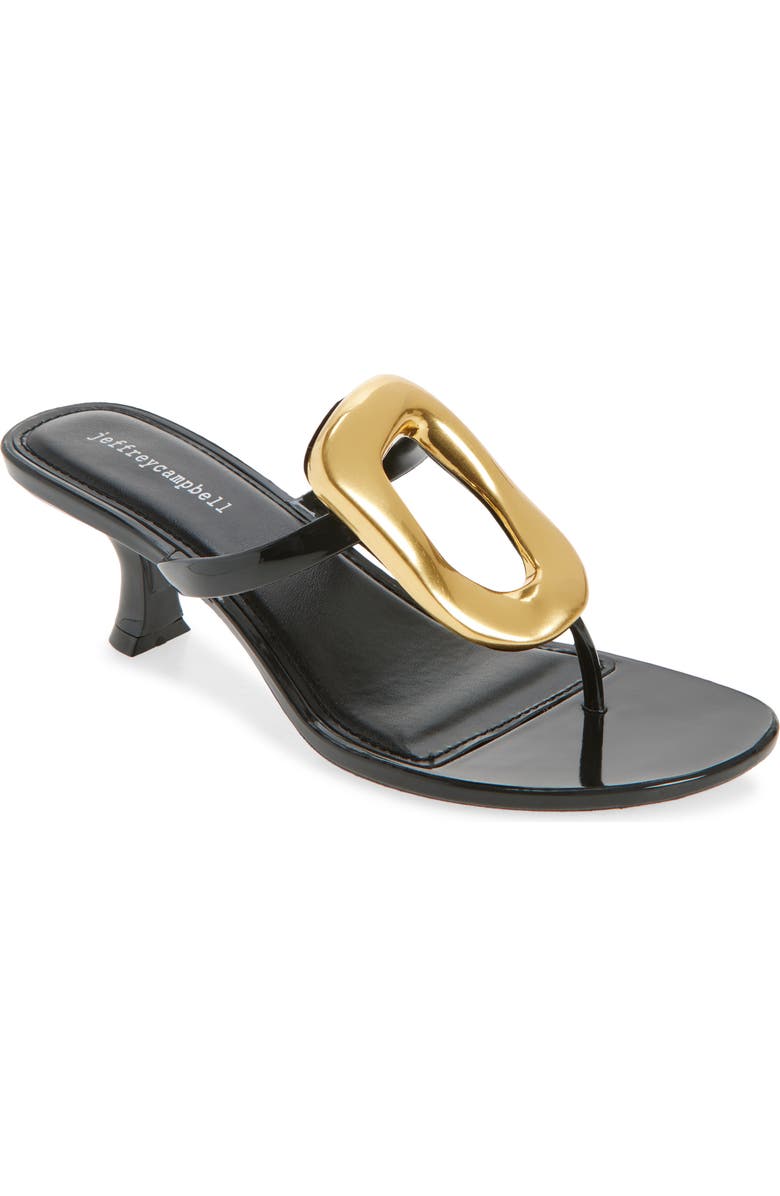 Jeffrey Campbell Linq Up Slide Sandal, Main, color, Black Gold