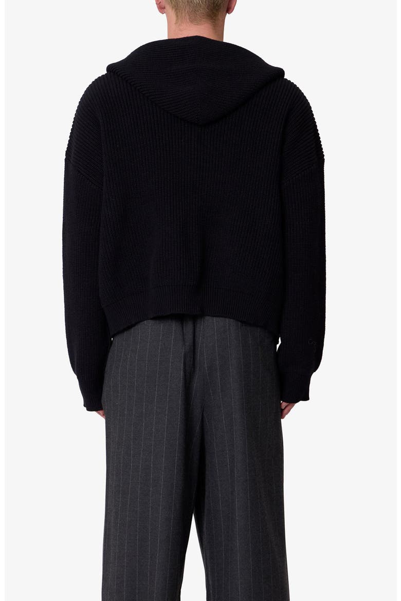 Hooded Zip Cardigan, Alternate, color, BLACK