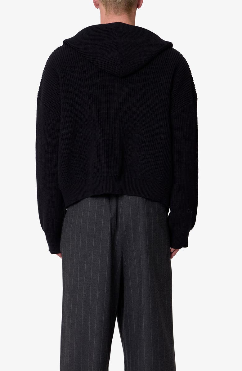 mnml Hooded Zip Cardigan, Alternate, color, Black