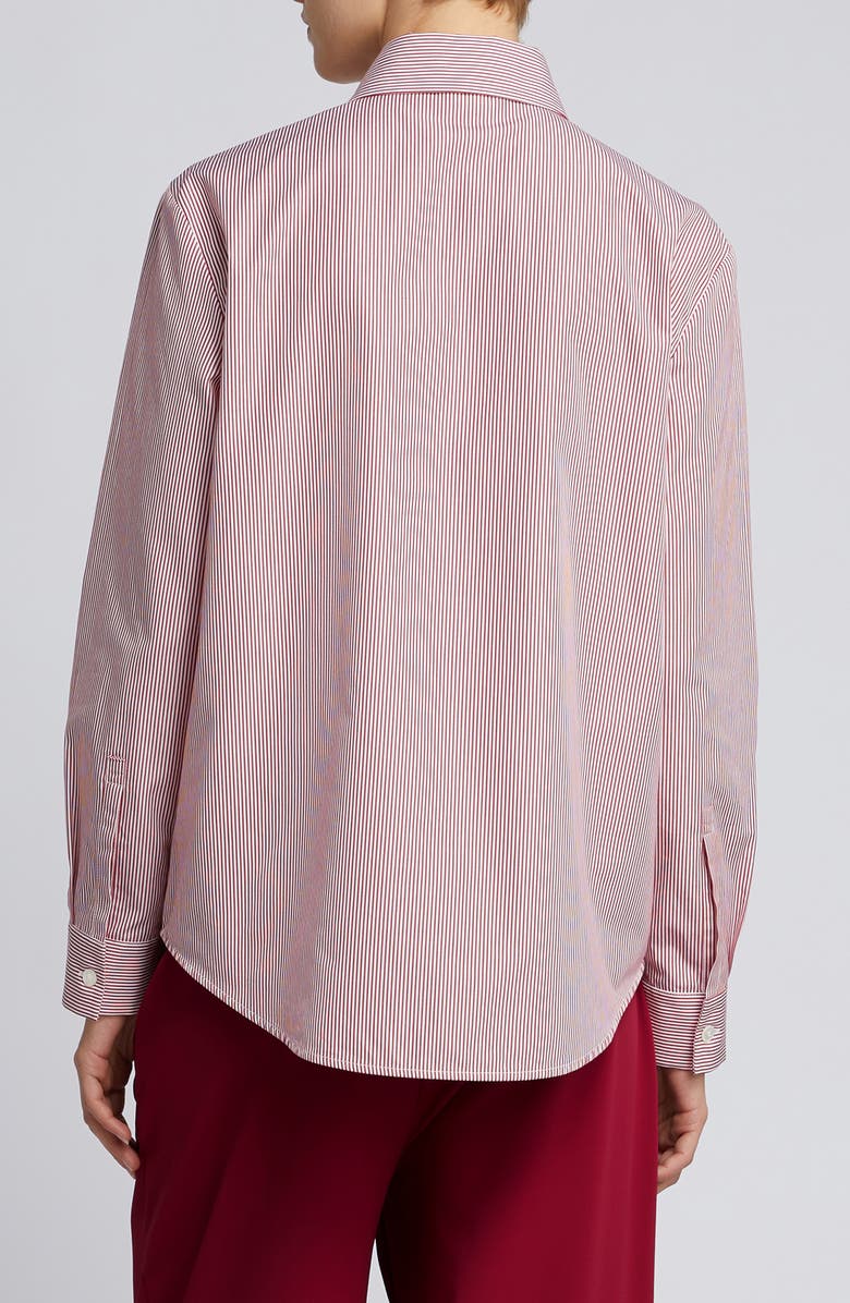 MM by Max Mara Panfilo Stripe Button-Up Shirt, Alternate, color, Dark Red