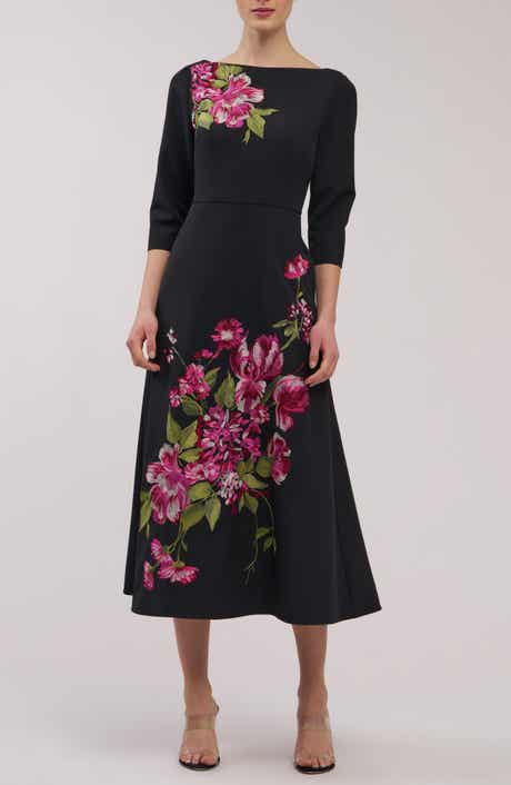 Kay Unger Greta Floral Embroidered Gown