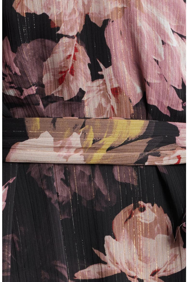 Long Sleeve Floral Chiffon Shirtdress, Alternate, color, ANNE BLACK MULTI