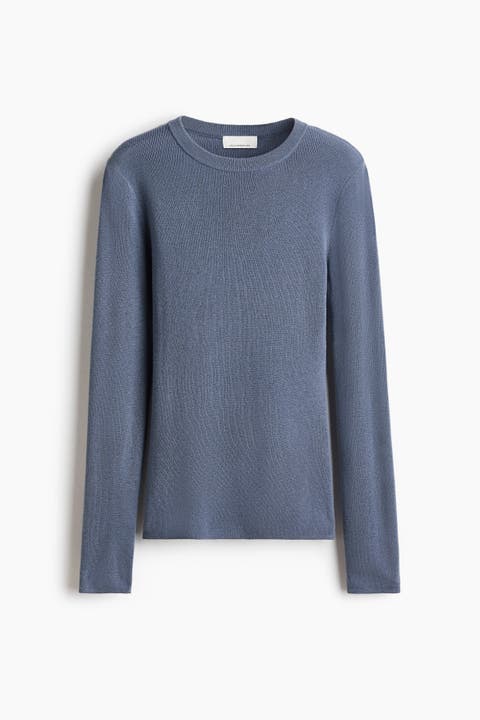 Fine-Knit Cashmere-Blend Top