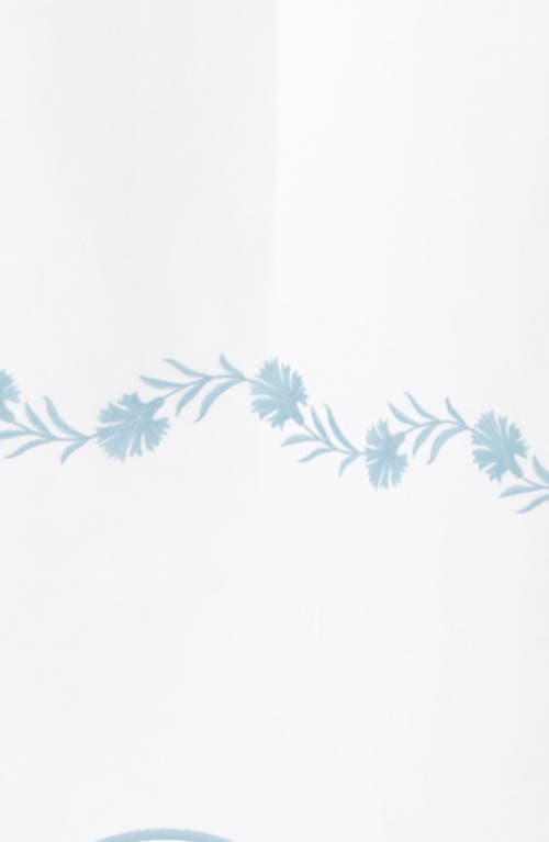 Matouk Daphne Linen Shower Curtain In Aqua