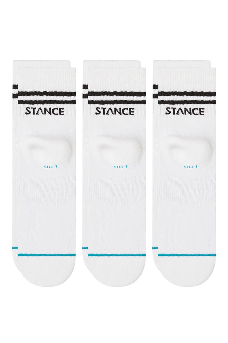 Core 3-Pack Cotton Blend Quarter Socks, Alternate, color, WHITE