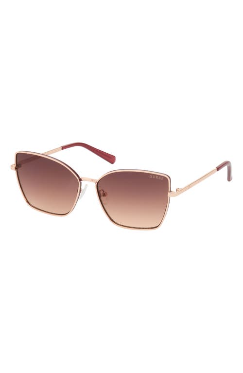 Guess 57mm Butterfly Gradient Sunglasses In Gold