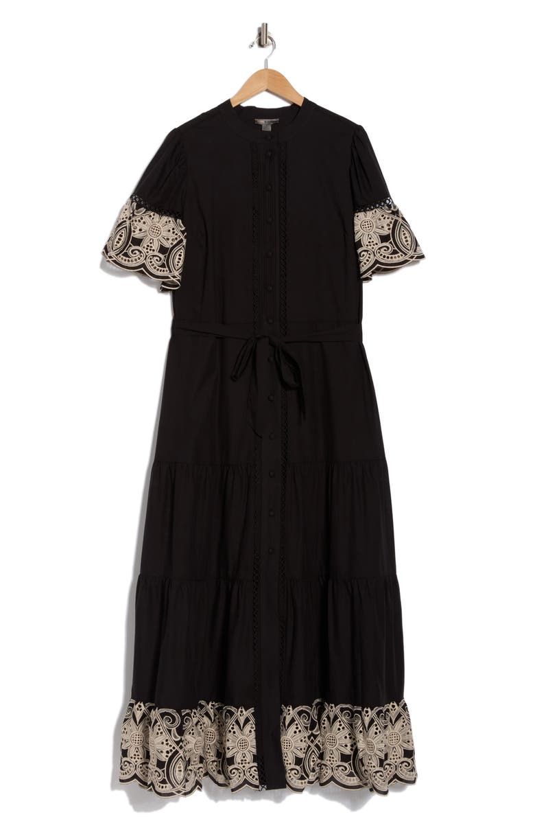 BY DESIGN South Hampton Maxi Dress, Alternate, color, Black/ Gardenia