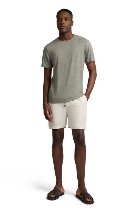 Stretch Linen Crewneck Short Sleeve Tee