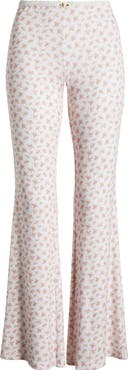 KILO BRAVA Lace Trim Stretch Modal Flare Pants