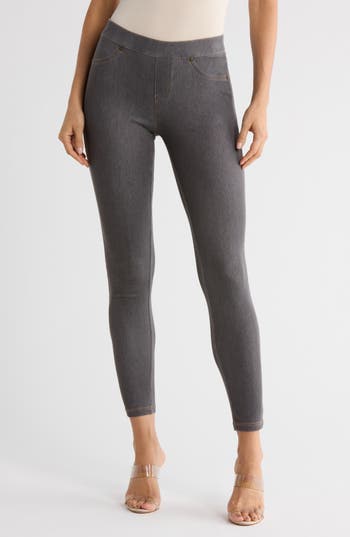 Hue Denim Leggings In Gray