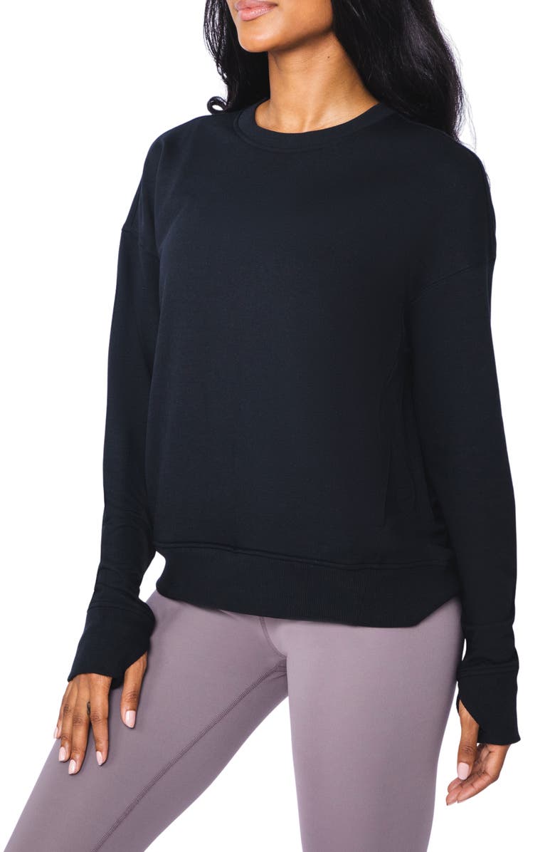 90 DEGREE BY REFLEX French Terry Crewneck Pullover, Main, color,